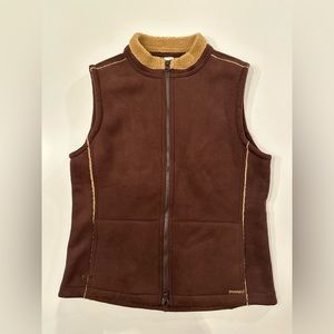Prana Womens Faux Suede Sherpa / Fleece Lined Vest Size medium